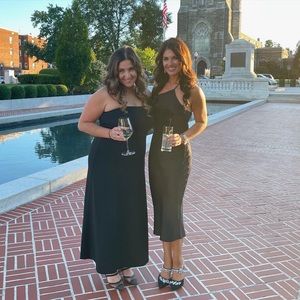 Satin cross back one shoulder slip dress